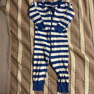 Hanna Andersson Footed blue stripe Sleeper footless Pajamas 12-18